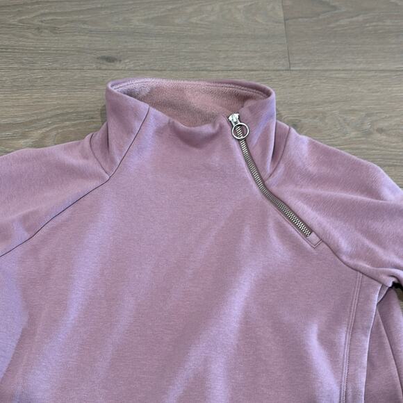 ATHLETA Mauve Pink Cozy Karma ASYM Pullover Fleece Cowl Neck Jacket Size XS‎ - Picture 4 of 12